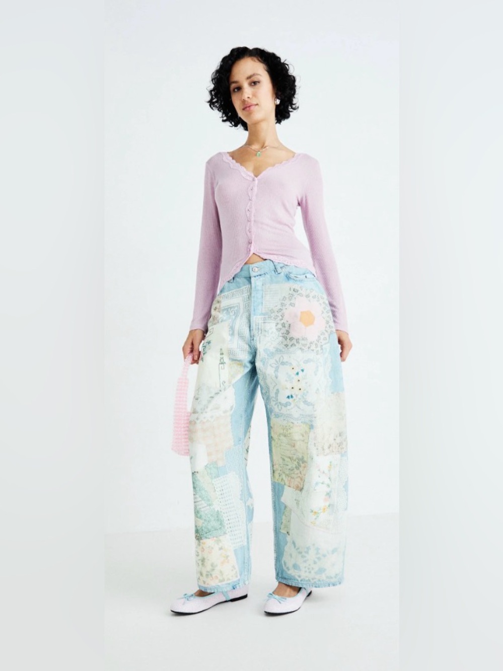 FREE PEOPLE We The Free Illusions Printed Relaxed Jeans size 31 - Picture 4 of 16